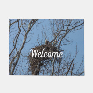 Felpudo Doormat de la bienvenida al águila