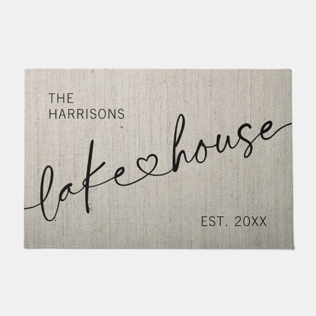 Felpudo Doormat de la casa moderna del lago (Anverso)