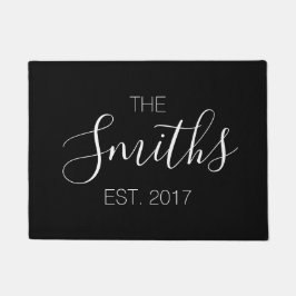 Felpudo Doormat de la escritura del apellido