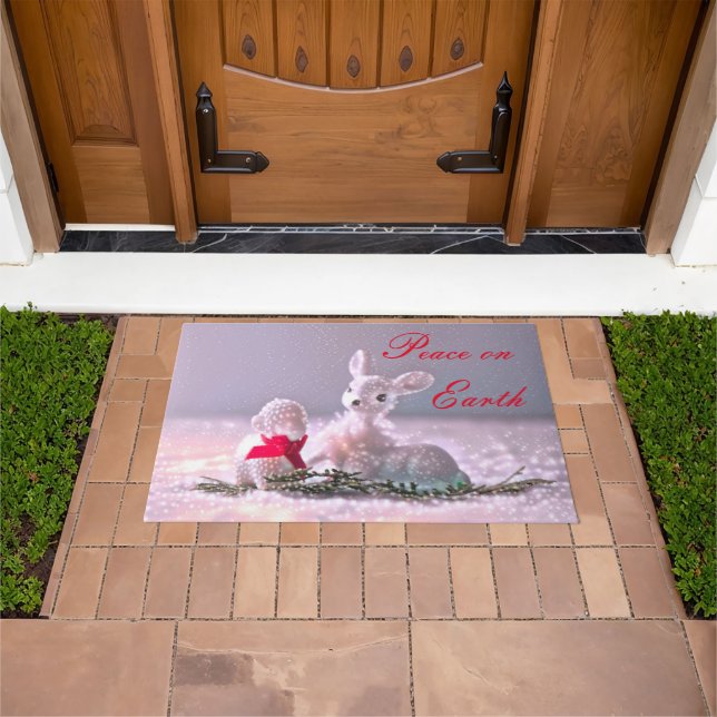 Felpudo Doormat de la Paz en la Tierra (Exterior)