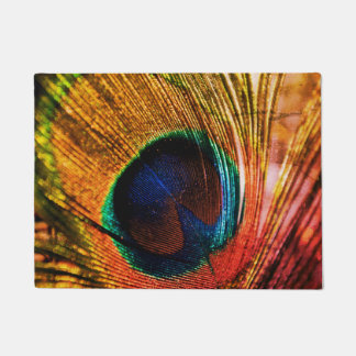Felpudo doormat de la pluma del pavo real