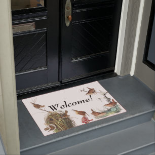 Felpudo Doormat de la recepción de la fauna de los pájar