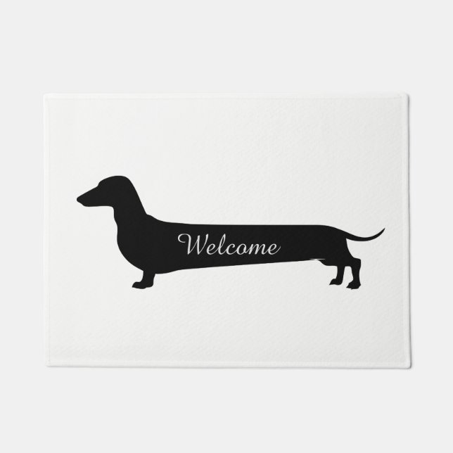 Felpudo Doormat de la silueta del Dachshund (Anverso)
