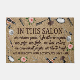 Felpudo  Doormat de la tienda de salones, adorable alfombr