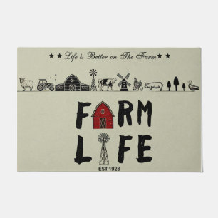 Felpudo Doormat de la vida de la granja, Graciosa Mat al a