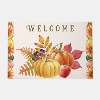 Felpudo Doormat de las calabazas de Acción de Gracias