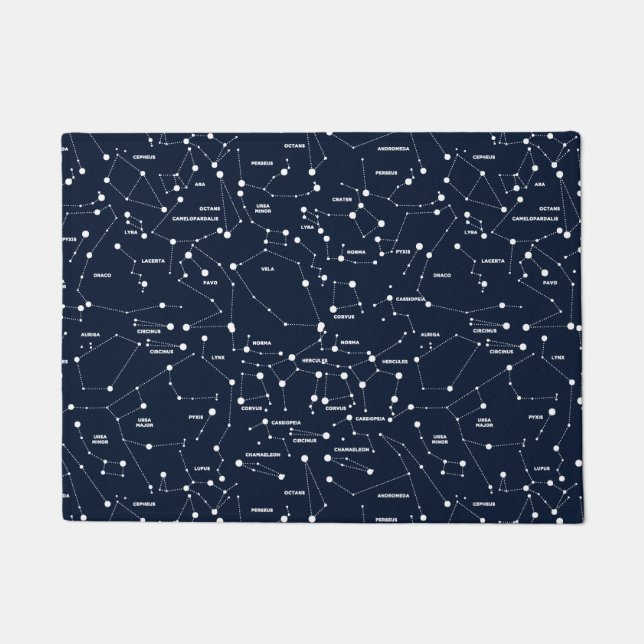 Felpudo Doormat de las contelaciones de estrellas (Anverso)