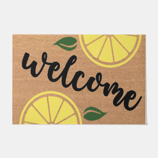 Felpudo Doormat de limón amarillo de bienvenida, masa de l