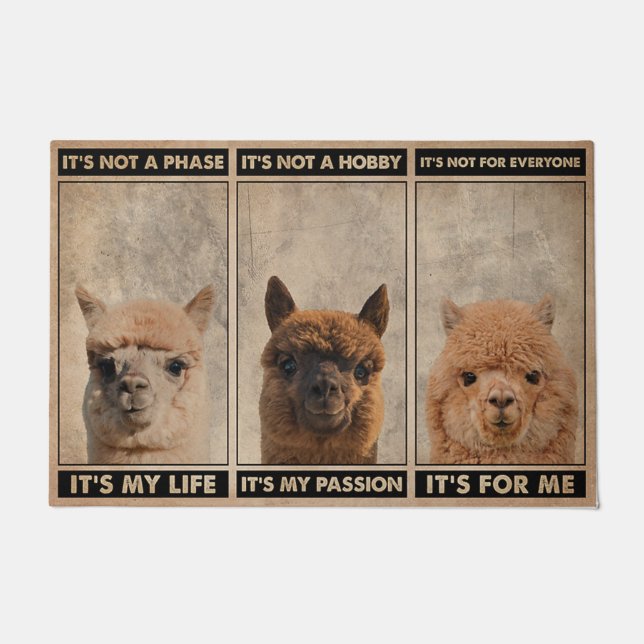 Felpudo Doormat de Llama Cuta, Divertida Cita Doormat (Anverso)