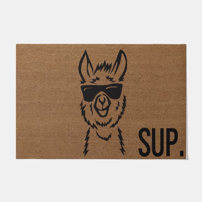 Felpudo Doormat de Llama | Doormat de Sup | Hola Doormat (Anverso)