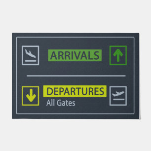 Felpudo Doormat de llegada de salida, regalo de aviación