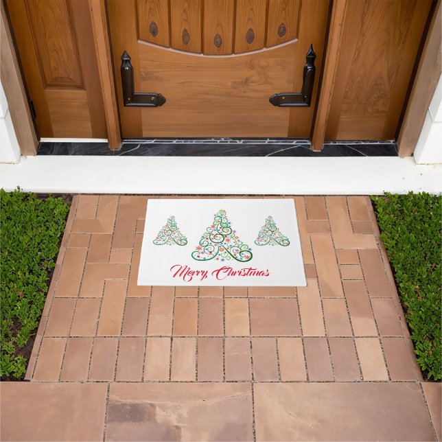 Felpudo Doormat de los árboles de Navidad (Exterior)