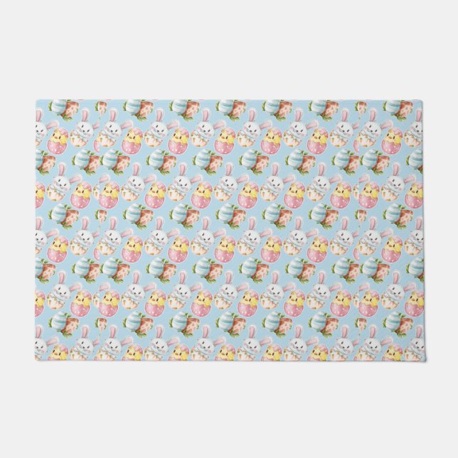Felpudo Doormat de los Critters de Pascua (Anverso)
