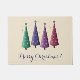 Felpudo Doormat de los modernos árboles de Navidad