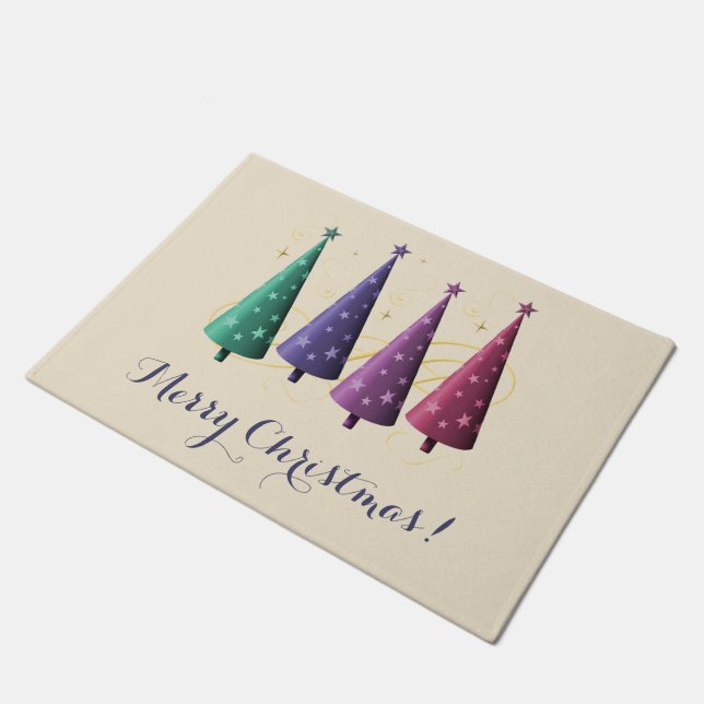 Felpudo Doormat de los modernos árboles de Navidad (Angular)