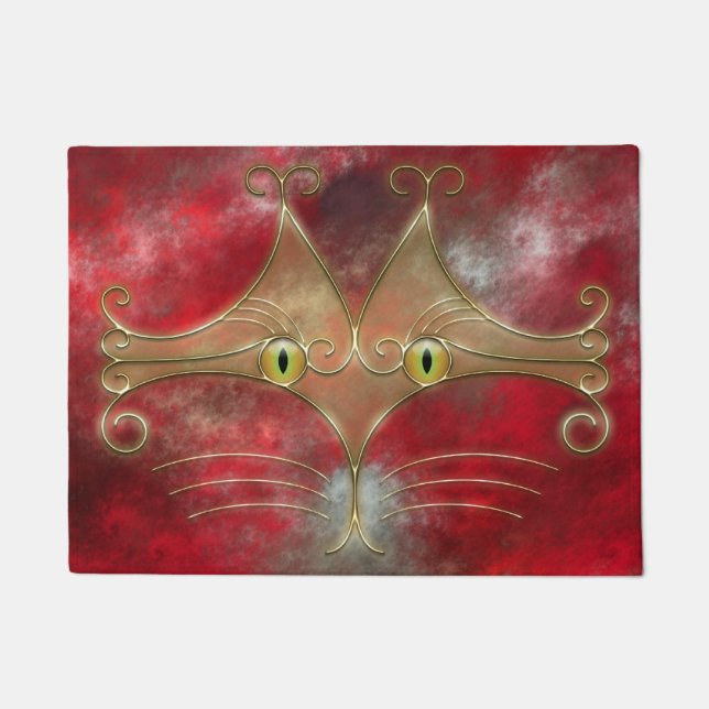 Felpudo Doormat de los ojos de gato (Anverso)