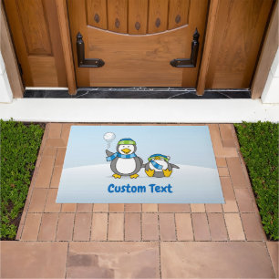 Felpudo Doormat de los pingüinos de la nieve
