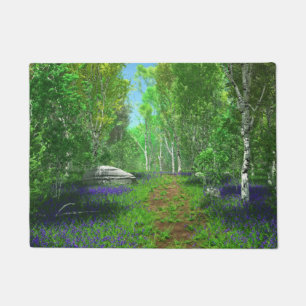 Felpudo Doormat de luz azul