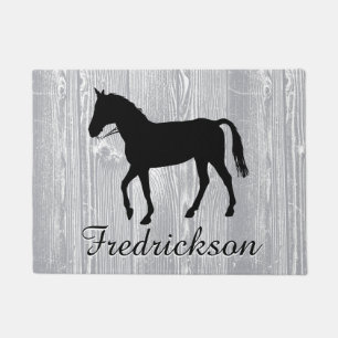 Felpudo Doormat de madera gris del modelo del caballo de