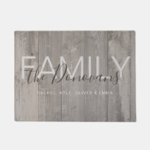 Doormat de madera rústico de la familia