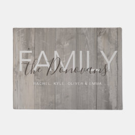 Felpudo Doormat de madera rústico de la familia