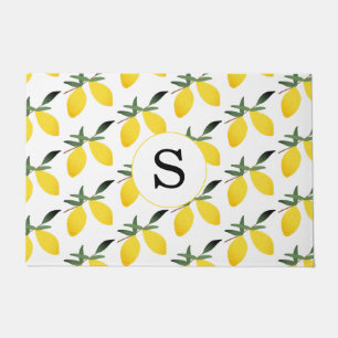 Felpudo Doormat de Monograma de cítricos limón