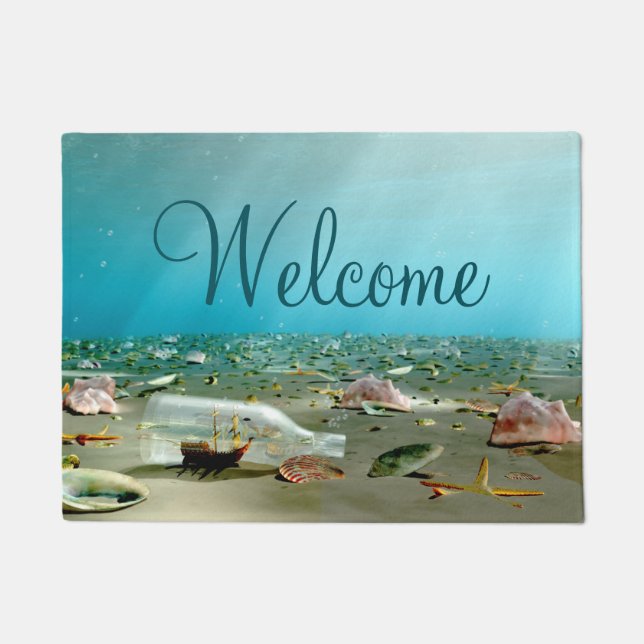 Felpudo Doormat de naufragio de botellas (Anverso)