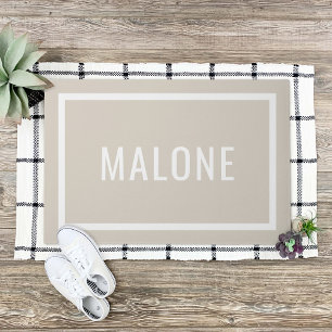 Felpudo Doormat de nombre familiar personalizado color bei