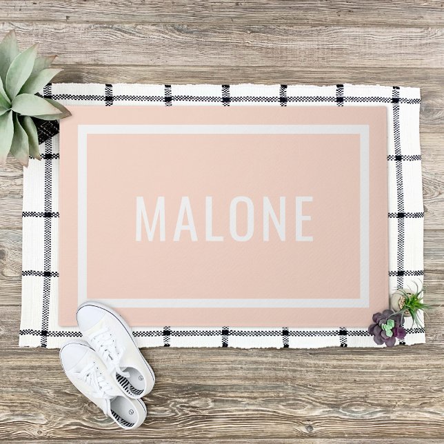 Felpudo Doormat de nombre familiar personalizado rosa de R (Subido por el creador)