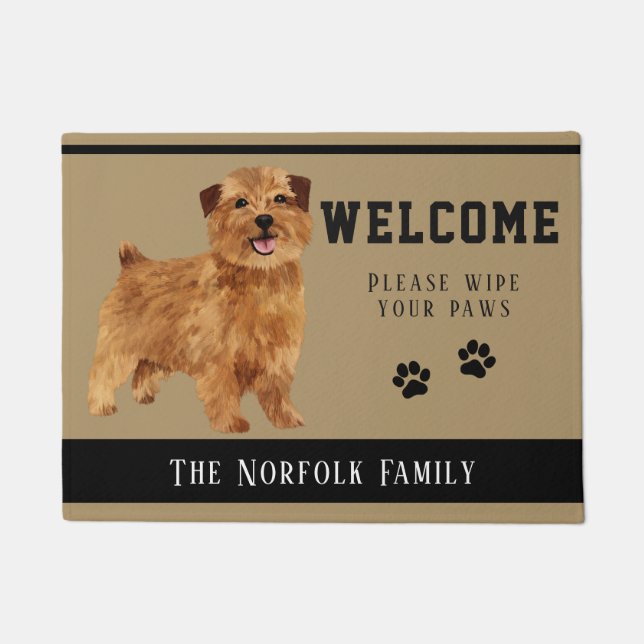 Felpudo Doormat de Norfolk Terrier (Anverso)