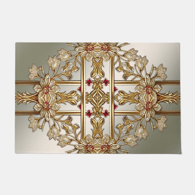 Felpudo Doormat de Ornato de Oro (Anverso)