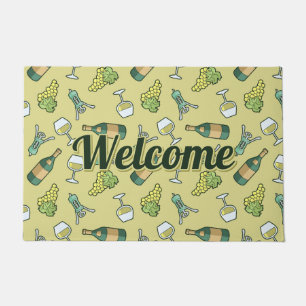 Felpudo Doormat de patrón de vino blanco