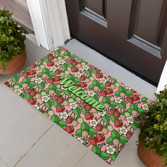 Felpudo Doormat de patrón de vino de fresa (Subido por el creador)