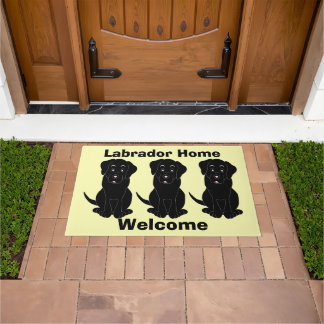 Felpudo Doormat de perro negro de Labrador