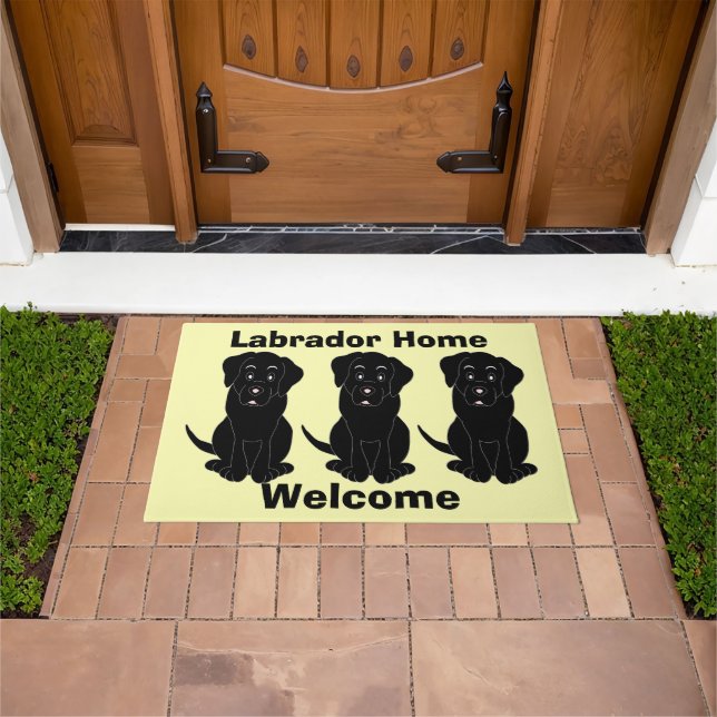 Felpudo Doormat de perro negro de Labrador (Exterior)