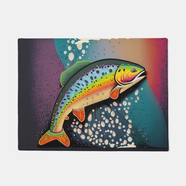Felpudo Doormat de pesca personalizado - Traje de bienveni (Anverso)