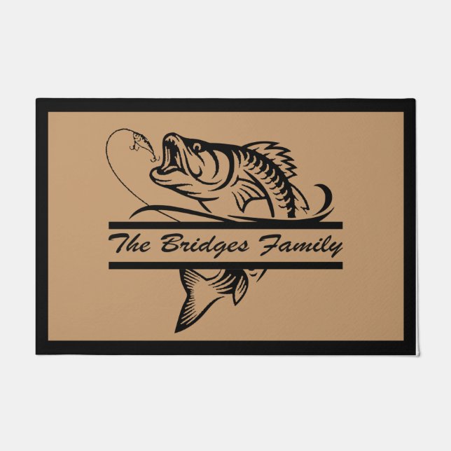 Felpudo Doormat de pescado personalizado, regalo para el c (Anverso)
