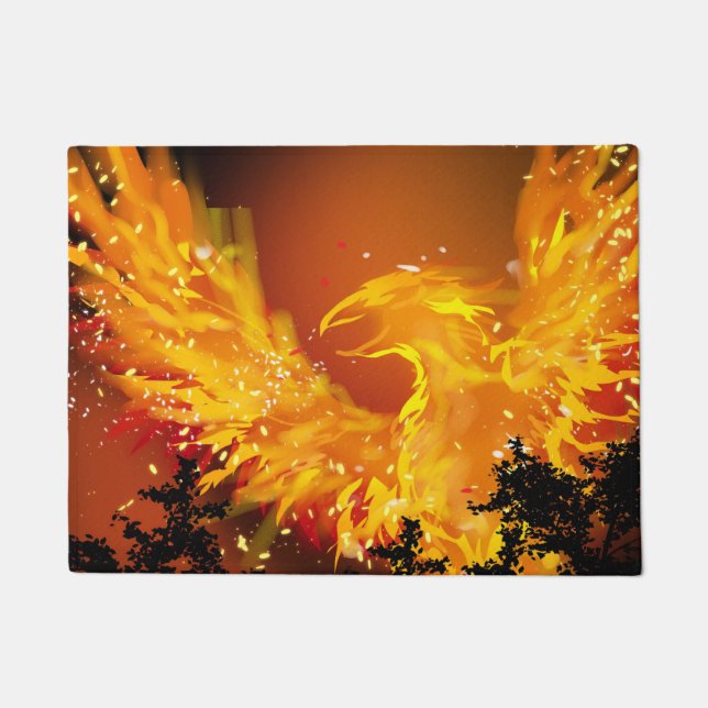 Felpudo Doormat de Phoenix en vuelo (Anverso)