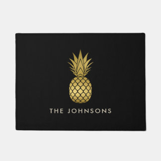 Felpudo Doormat de Piña de Faux Gold