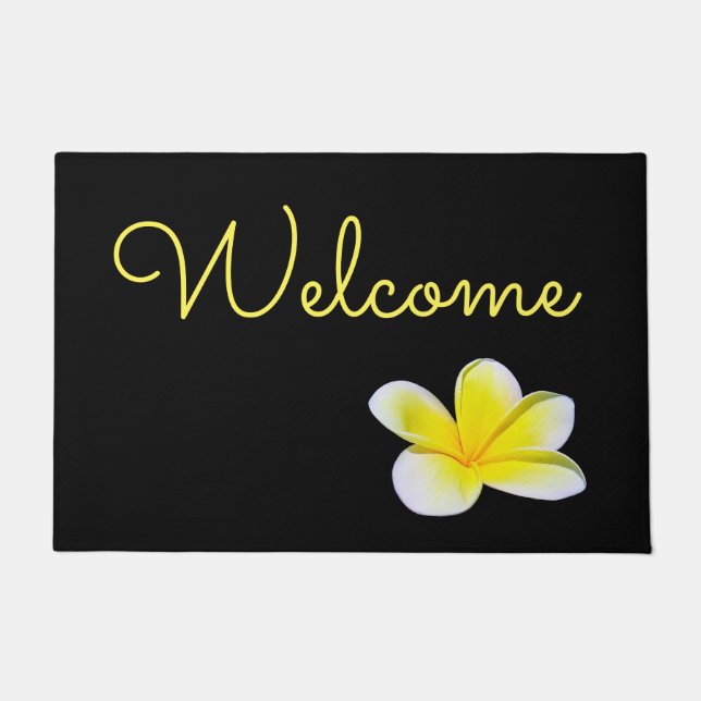 Felpudo Doormat de Plumeria Offset (Anverso)