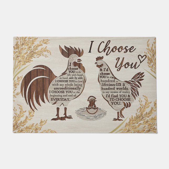 Felpudo Doormat de pollo, Doormat de pollo gracioso, decor (Anverso)