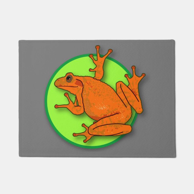 Felpudo Doormat de rana Naranja (Anverso)
