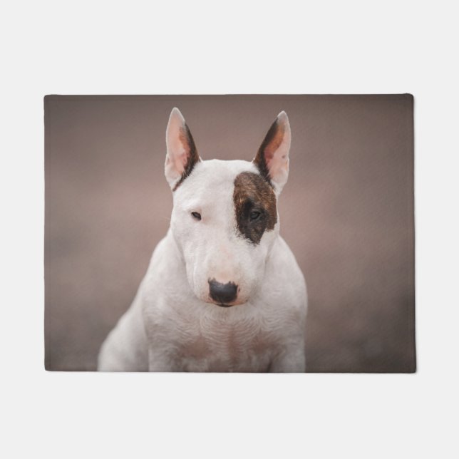 Felpudo Doormat de retrato de Bull Terrier (Anverso)