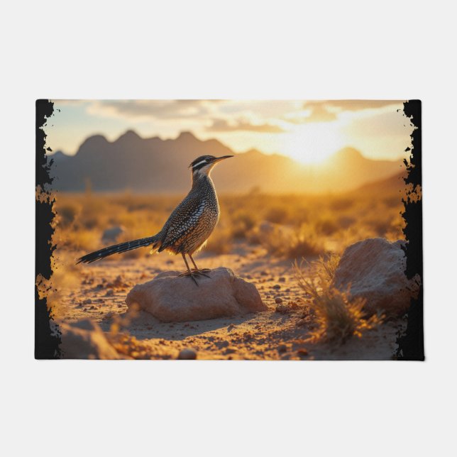 Felpudo Doormat de Roadrunner, Arizona, Sunrise (Anverso)