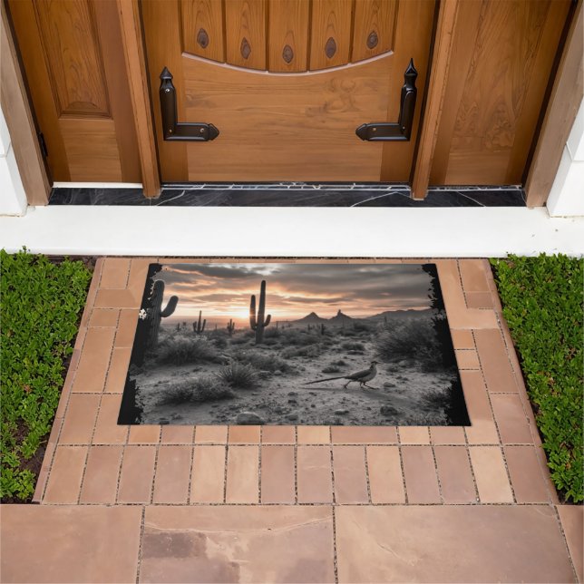Felpudo Doormat de Roadrunner, Arizona, Sunrise (Exterior)
