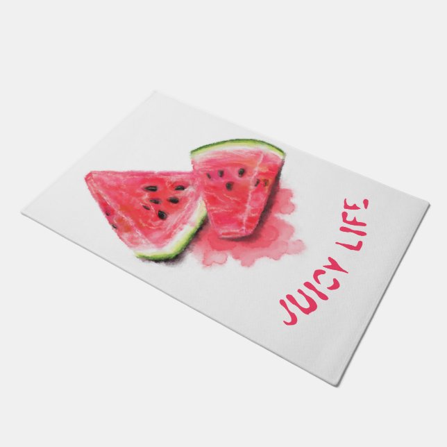 Felpudo Doormat de sandía jugosa dulce roja (Angular)