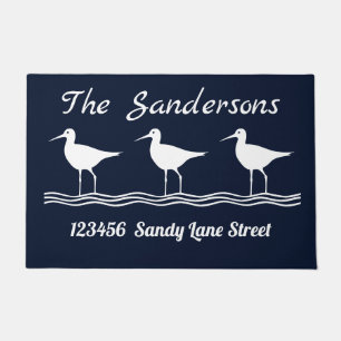 Felpudo Doormat de sandpipers blancos de la marina náutica