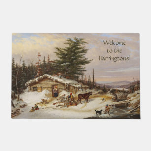 Felpudo Doormat de texto de personalizado de arte de Winte