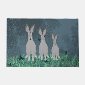 Felpudo Doormat de tres conejos