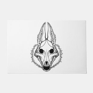 Felpudo Doormat de un solo cráneo negro